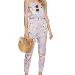 Women Sexy V Neck Elastic Waist Summer Jumpsuits